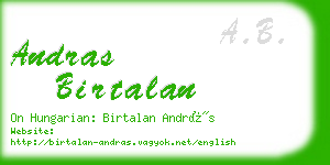 andras birtalan business card